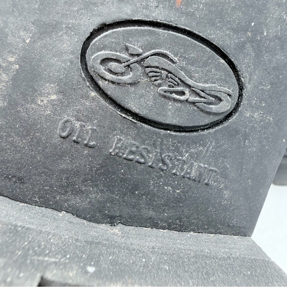 River Road Chunky Motorcycle Boots Black Leather Double Zip - Picture 8 of 10